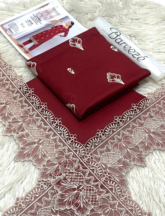 BAREEZA LAWN EMB 2PC UNSTICHED