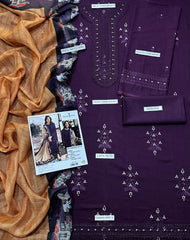 EMBERIODERY LAWN 3PC UNSTICHED