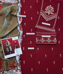 EMBERIODERY LAWN 3PC UNSTICHED