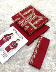 BAROUQE LAWN EMB 2PC UNDTICHED