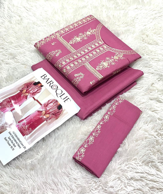 BAROUQE LAWN EMB 2PC UNSTICHED