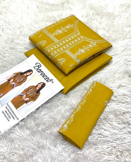 BAROUQE LAWN EMB 2PC UNSTICHED
