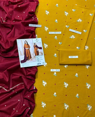 EMBERIODERY LAWN 3PC UNSTICHED