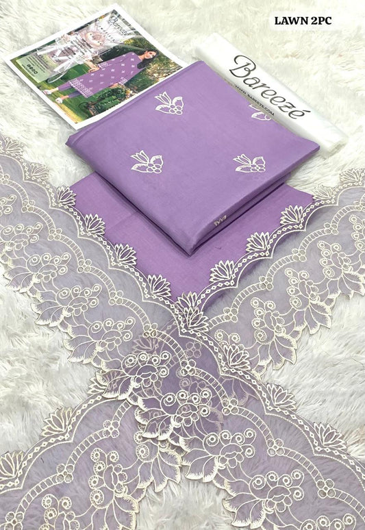 BAREEZA LAWN EMB 2PC UNSTICHEED