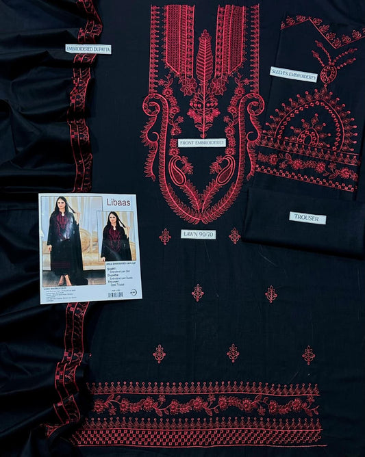 LIBAAS EMB 3PC UNSTICHED