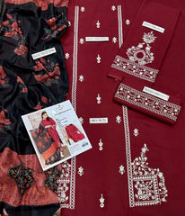 EMBERIODERY LAWN 3PC UNSTICHED
