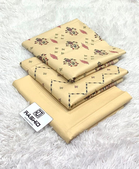 PRINTED DHANK 3PC UNSTICHED
