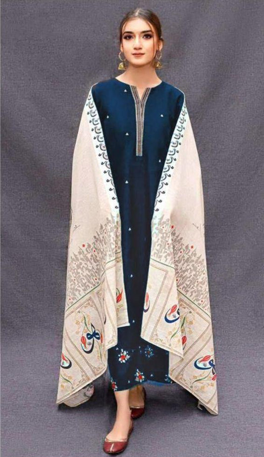 EMBEROIDERY LAWN 3PC UNSTICHED