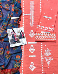 EMBERIODERY LAWN 3PC UNSTICHED