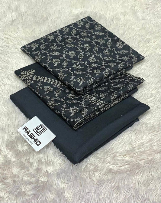 PRINTED DHANK 3PC UNSTICHED