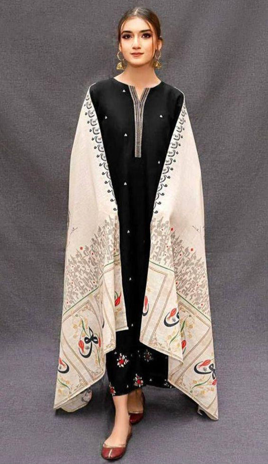 EMBEROIDERY LAWN 3PC UNSTICHED