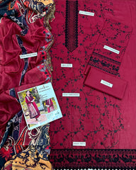 ASIM JOFA EMB LAWN 3PC UNSTICHED