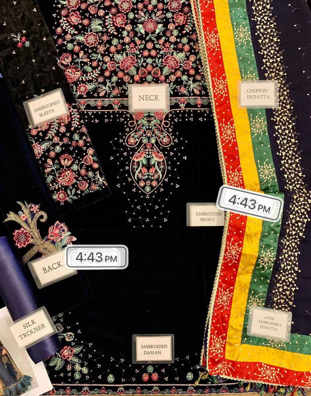 Chiffon Velvet 3Pc Suit Jazmin velvet luxury wedding Collection