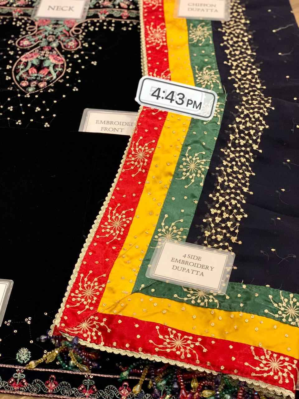 Chiffon Velvet 3Pc Suit Jazmin velvet luxury wedding Collection