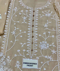 Chiffon 3Pc Suit With Malai Crap Trouser