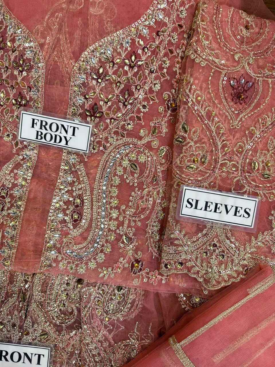 Sleeves Heavy Embroidery With Hand Work 3 Pc Suit Maria B