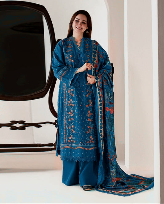 KASERIYA EMB LAWN 3PC UNSTICHED