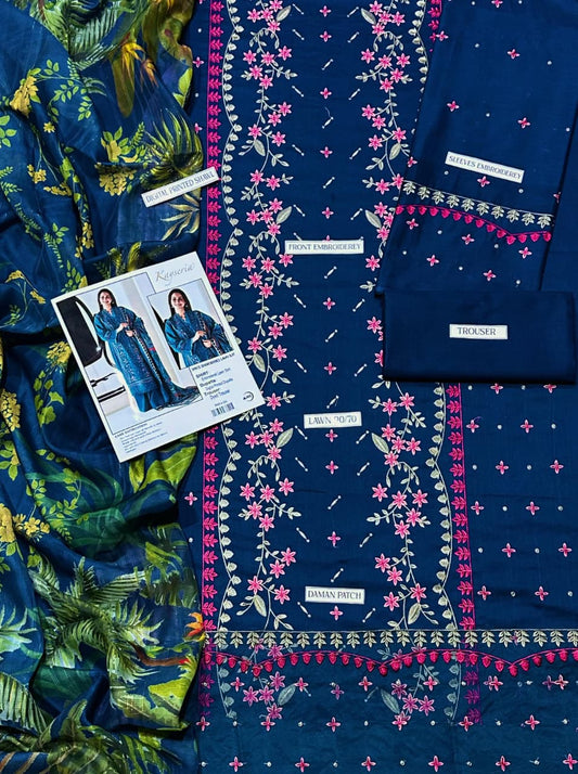 KASERIYA EMB LAWN 3PC UNSTICHED