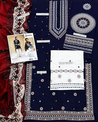 JAMZIN EMB LAWN 3PC UNSTICHED