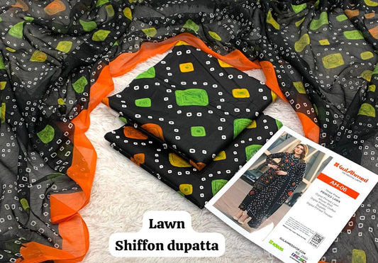 GUL AHMED LAWN 3PC UNSTICHED
