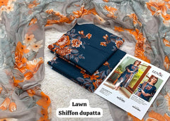 IZNIK LAWN 3PC UNSTICHED