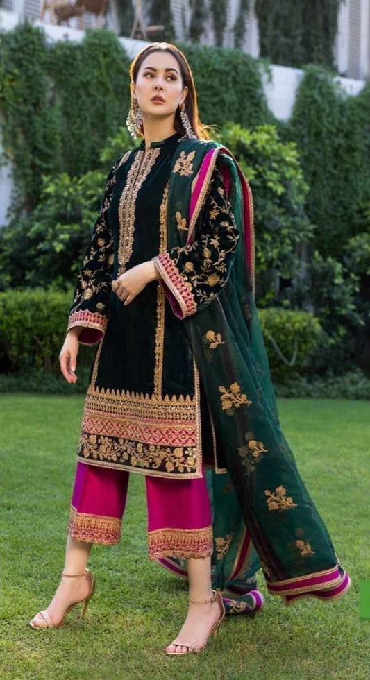 Zainab Chottani Velvet Unstitched 3pc