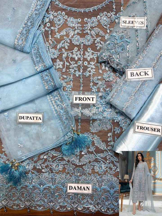 Luxury Festive Collection – Organza & Satin Silk Embroidered Suit