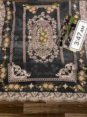 Crimson Chikankari Lawn & Organza Embroidered Suit