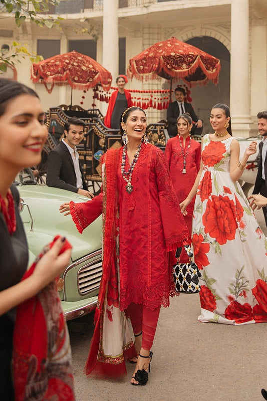 MUSHQ Embroidered Lawn Collection by Alnisa with Silk Dupatta