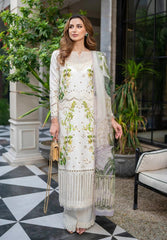 Crimson Schiffli Embroidered Lawn Suit with Printed Chiffon