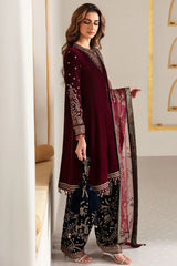 Jazmin Luxury Velvet Suit with Embroidered Organza Dupatta