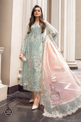 Maria B Couture Collection: Heavy Embroidered Chiffon with Spangle Work