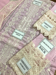 Qalamkar Luxury Lawn: Chikankari with Khaddi Net Dupatta