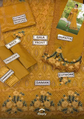 ZARQASH โ 3PC Chicken Kari Embroidery Collection