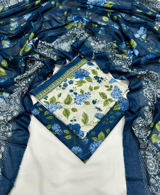 BIN SAEED | Premium Unstitched 3-Piece Lawn Suit (Article 15)