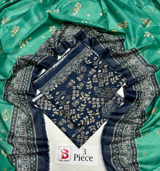 BIN SAEED | Premium Unstitched 3-Piece Lawn Suit (Article 18)