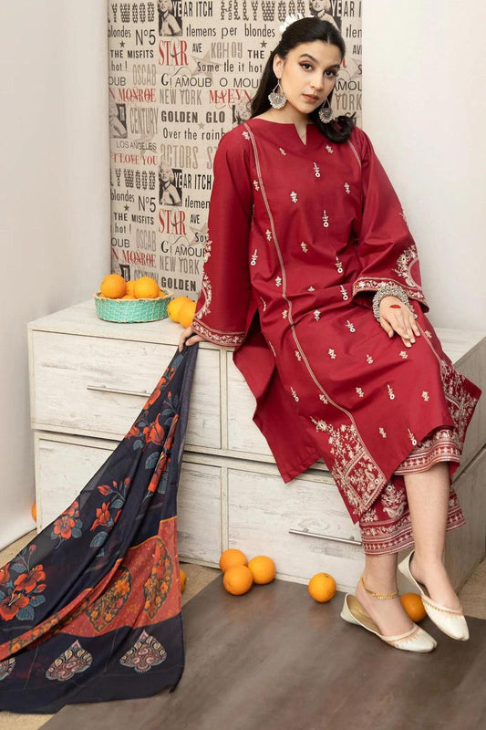 Winter Collection – Airjet Dhanak Embroidered 3-Piece Suit