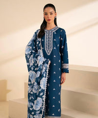 Winter Collection – Sapphire Dhanak Marina Embroidered 3-Piece Suit