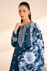 Winter Collection – Sapphire Dhanak Marina Embroidered 3-Piece Suit