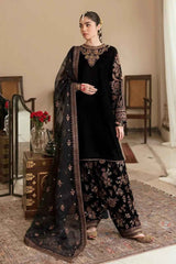 Baroque Velvet Heavy Embroidered Dress