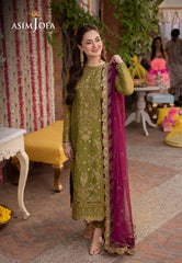 Asim Jofa Luxury Chiffon: Heavy Embroidery & Ready-to-Wear Dupatta