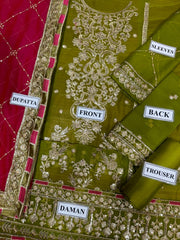 Asim Jofa Luxury Chiffon: Heavy Embroidery & Ready-to-Wear Dupatta