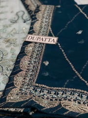 Asim Jofa Luxury Chiffon Ensemble: Embroidered Chiffon & Malai Trouser