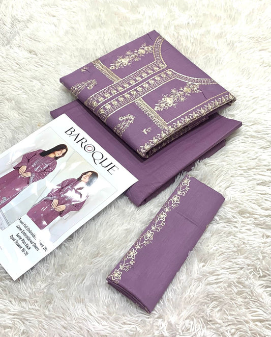 BAROUQE LAWN EMB 2PC UNSTICHED