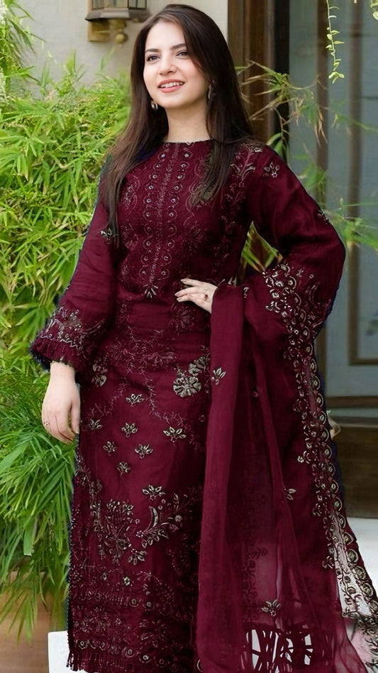 Dananeer Summer Collection: Lawn with Bamber Chiffon Dupatta