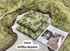 LAKHANY LAWN 3PC UNSTICHED