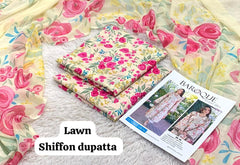 LAWN SHAFOON DUPPATA 3PC