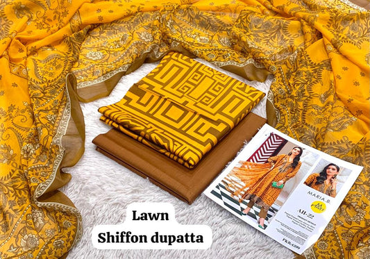 MARIA B LAWN 3PC UNSTICHED
