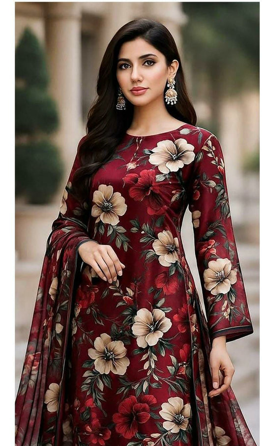 BAROUQE LAWN 3PC UNSTICHED