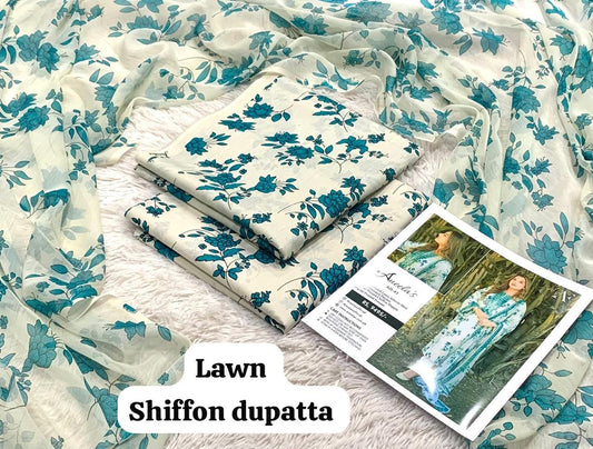 LAWN SHAFOON DUPPATA 3PC